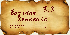 Božidar Krnčević vizit kartica